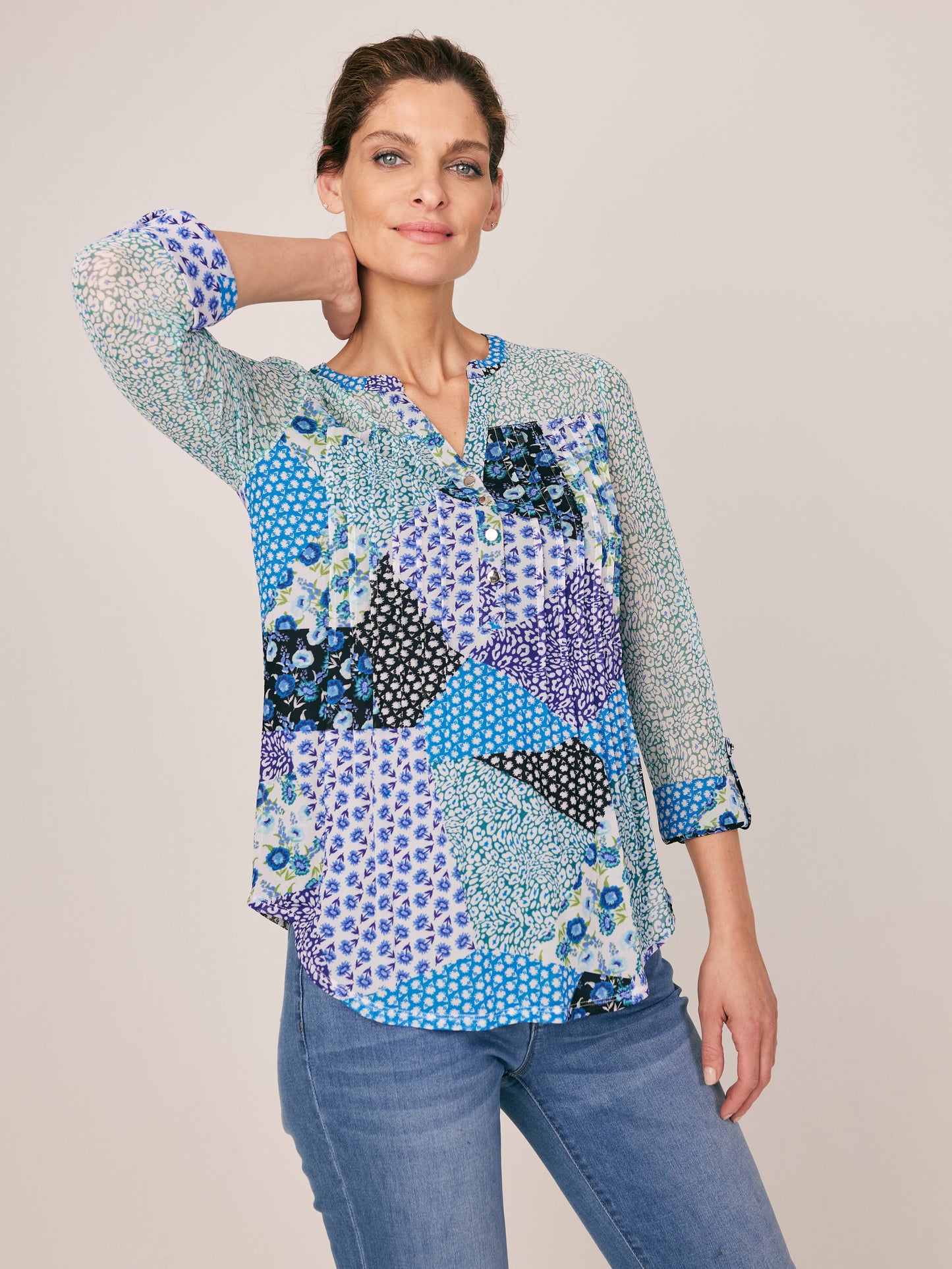 Roz & Ali Blue Mesh Patchwork Popover