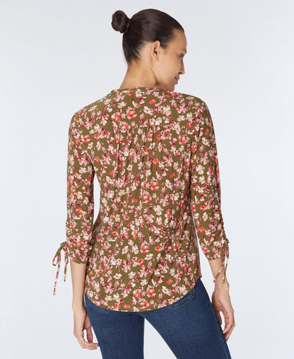 Roz & Ali Tie Sleeve Floral Popover