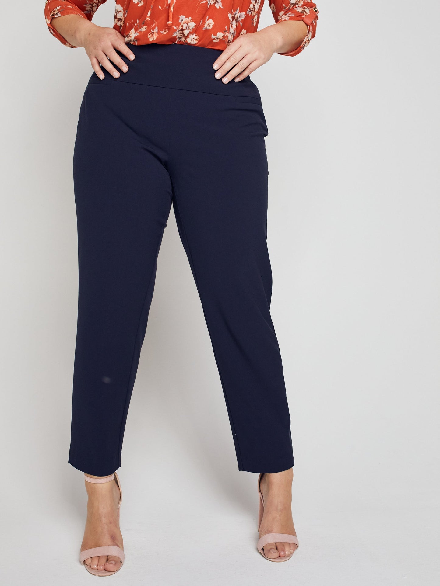 Roz & Ali Secret Agent Pants with Slim Leg & Wide Waistband - Plus