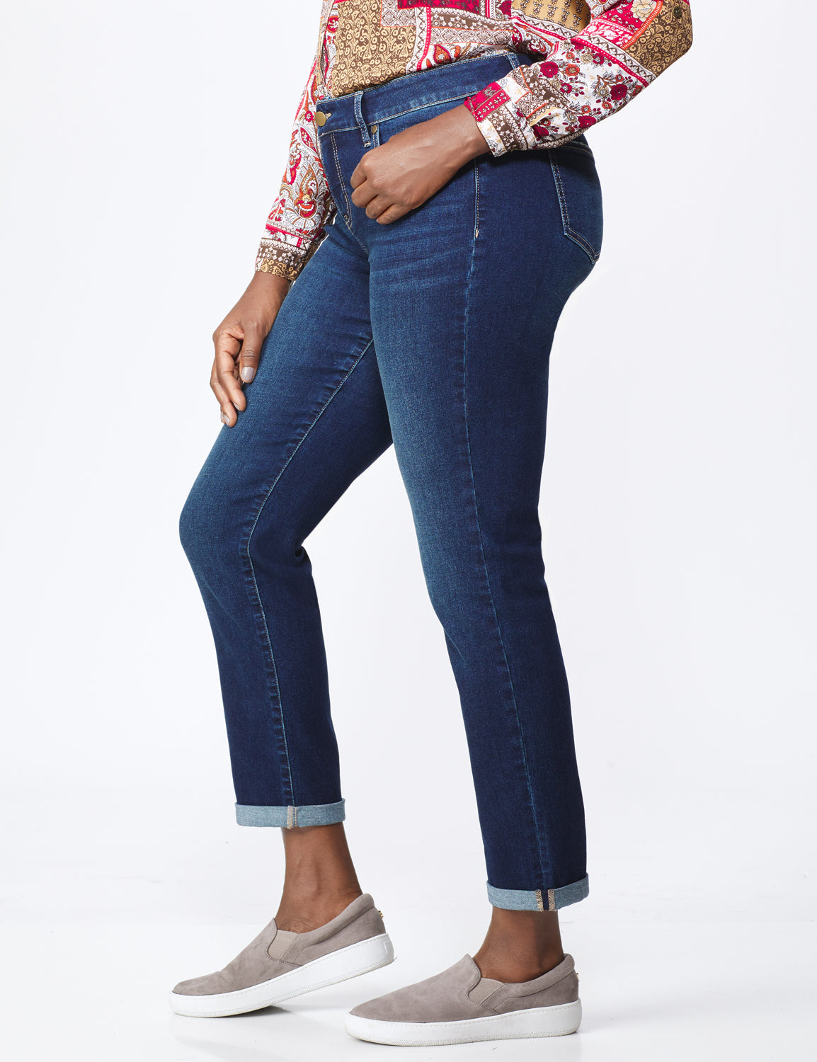 Westport Signature Girlfriend Jeans with Double Rolled Cuff