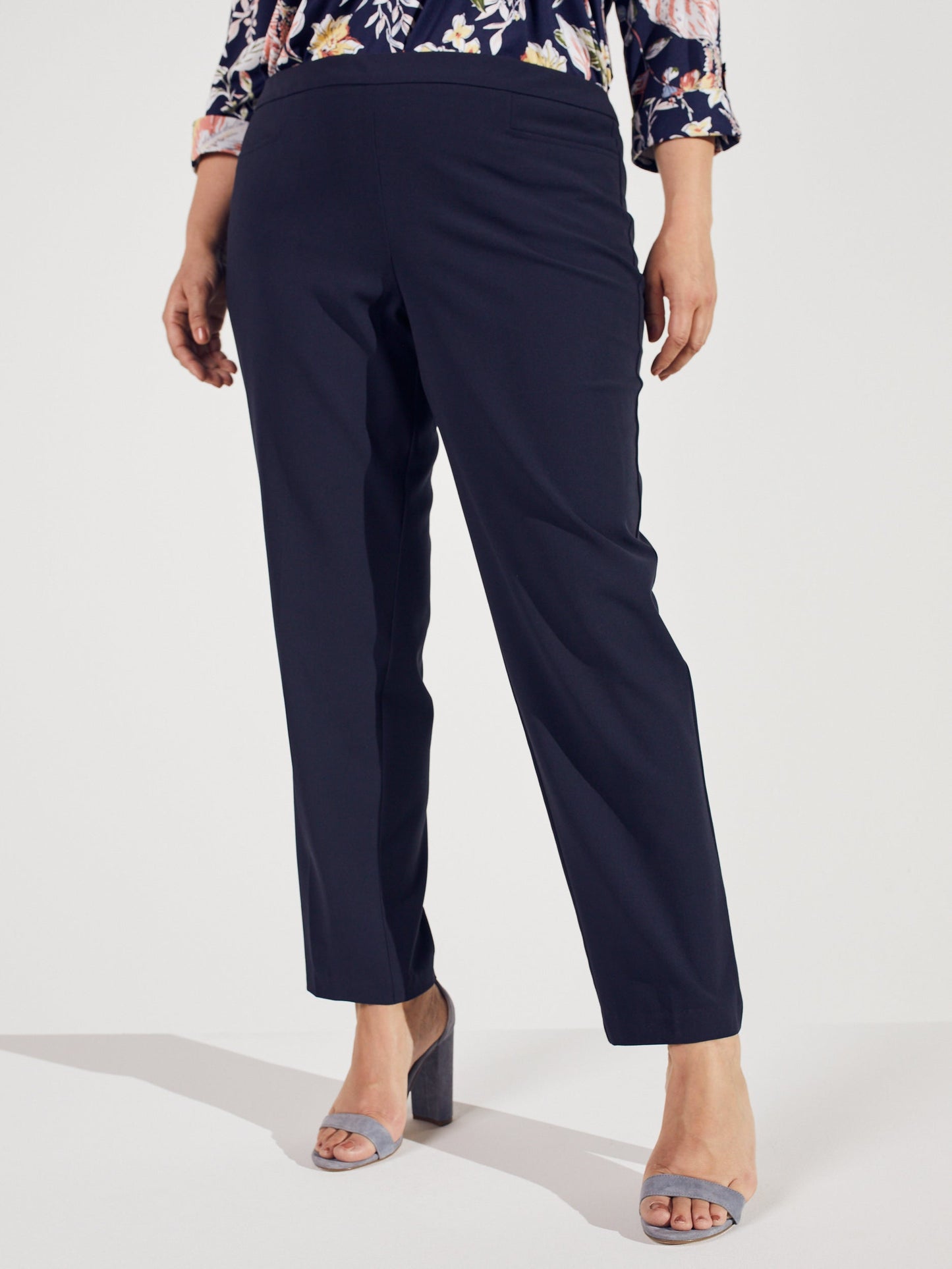 Pull On Tummy Control Pants With L Pockets -Short Length Plus