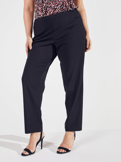 Pull On Tummy Control Pants With L Pockets -Average - Plus