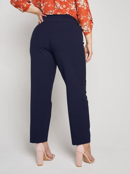 Roz & Ali Secret Agent Pants with Slim Leg & Wide Waistband - Plus