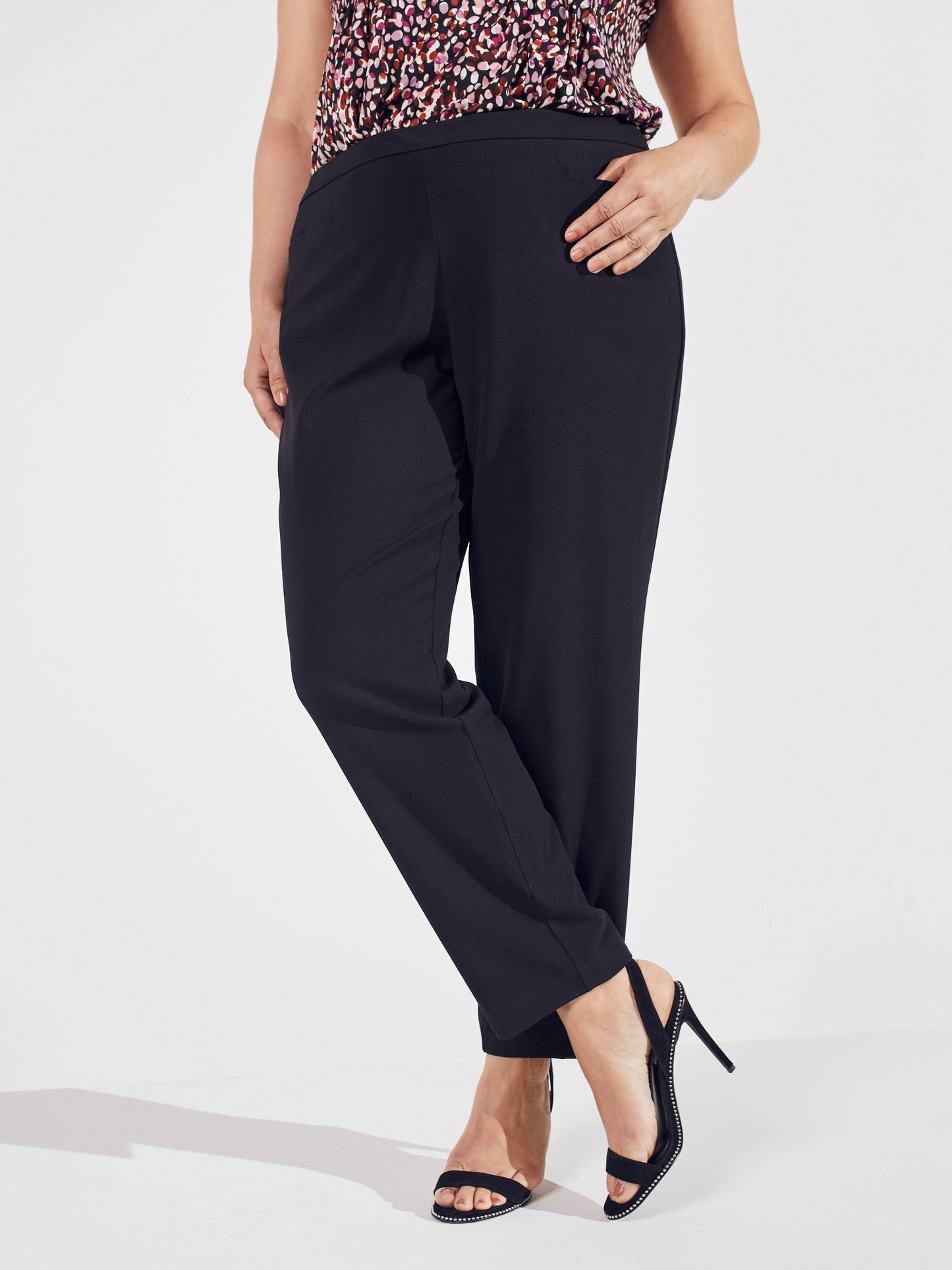 Pull On Tummy Control Pants With L Pockets -Tall Length Plus